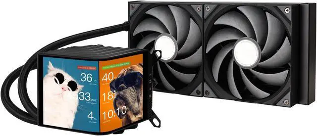 Main image of TRYX Panorama 280 280mm AIO 6.5'' AMOLED Curved Screen 3D Anamorphic Effect Display Customizable AIO Cooler 280mm 8th Gen Asetek Pump 300w TDP with ROTA PRO 140mm Fan LGA 1851/1700/1200/115X AM5/AM4