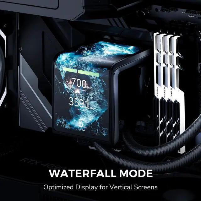 Alt view image 7 of 7 - TRYX Panorama SE 360 ARGB 360mm AIO Rotatable 6.67'' AMOLED Curved Screen 3D Anamorphic Effect Customizable AIO Cooler 360mm Asetek Adela 280w TDP ARGB Fan Intel LGA 1851/1700/1200/115X AMD AM5/AM4