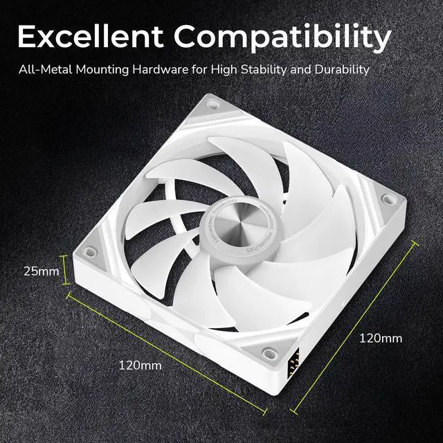 Alt view image 6 of 7 - TRYX ROTA SL ARGB White 120mm Case Fan 3in1 Contact Connection with Magnetic Cable Gen2 ARGB Light Quiet PC Case Fan