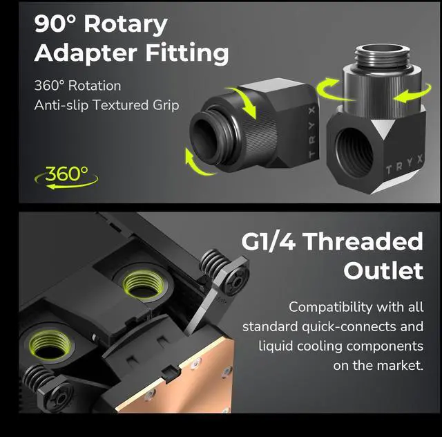 Alt view image 5 of 7 - TRYX Panorama CPU Water Block 6.67'' AMOLED Curved Screen 3D Anamorphic Effect Display 2K@60Hz Customizable Content with VRM Fan and 90° Rotary Adapter for Intel LGA 1700/1851/1200 AMD AM5/AM4