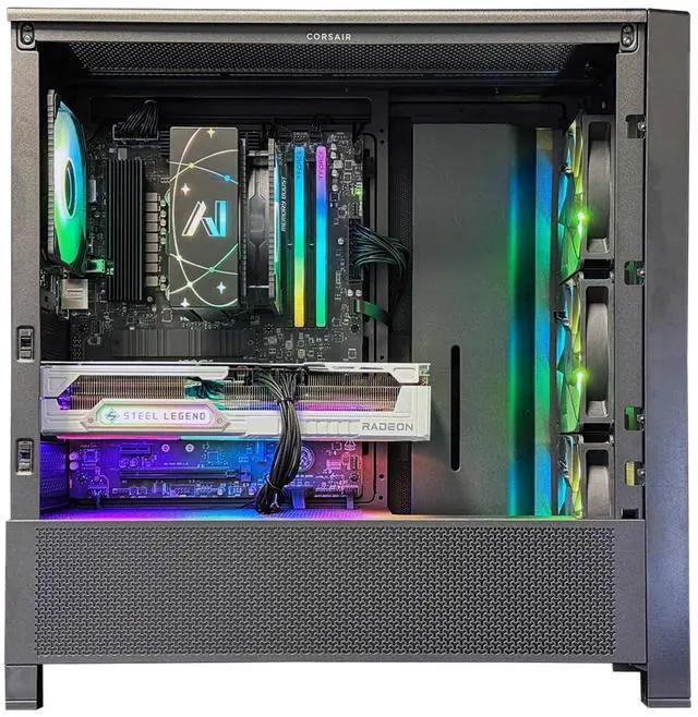 Alt view image 2 of 3 - Andromeda Insights Elite AMD Frame - AMD RX 9070 XT 16GB GDDR6 | Ryzen 7 9800X3D 4.7 GHz (5.2 GHz Turbo Boost) | 32GB DDR5 6000 | 2TB Gen4 SSD | 850W Gold PSU | ARGB Fans | Wi-Fi + BT | Win 11