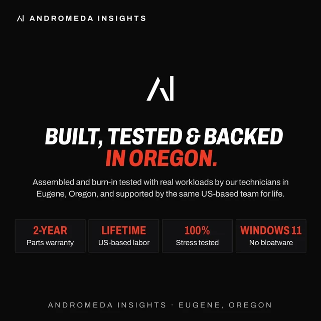 Alt view image 5 of 5 - Andromeda Insights Ultra 50 Vector - RTX 5080 16GB GDDR7 | Ryzen 7 9800X3D 4.7 GHz (5.2 GHz Turbo Boost) | 32GB DDR5 6000MHz | 2TB Gen4 SSD