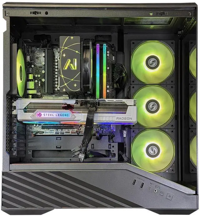 Alt view image 2 of 3 - Andromeda Insights Advanced AMD Vector - RX 9070XT 16GB | Ryzen 5 9600X (5.4 GHz Turbo Boost) | 32GB DDR5 6000MHz | 1TB Gen4 SSD | 850W Gold PSU | ARGB Fans | Wi-Fi + BT | Win 11 Home