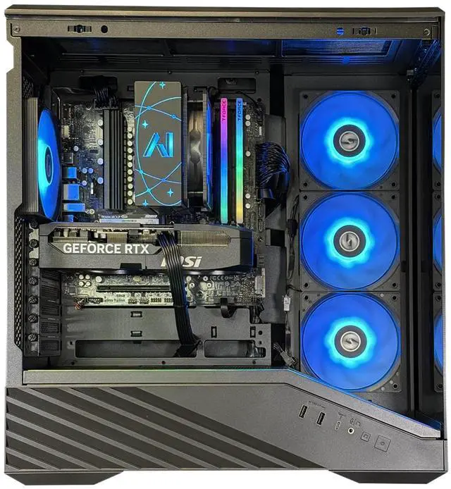 Alt view image 2 of 2 - Andromeda Insights Advanced Vector - RTX 5070 | Ryzen 5 8400F (4.7 GHz Turbo Boost) | 32GB DDR5 6000MHz | 1TB Gen4 SSD | 650W Gold PSU | ARGB Fans | Wi-Fi + BT | Win 11 Home