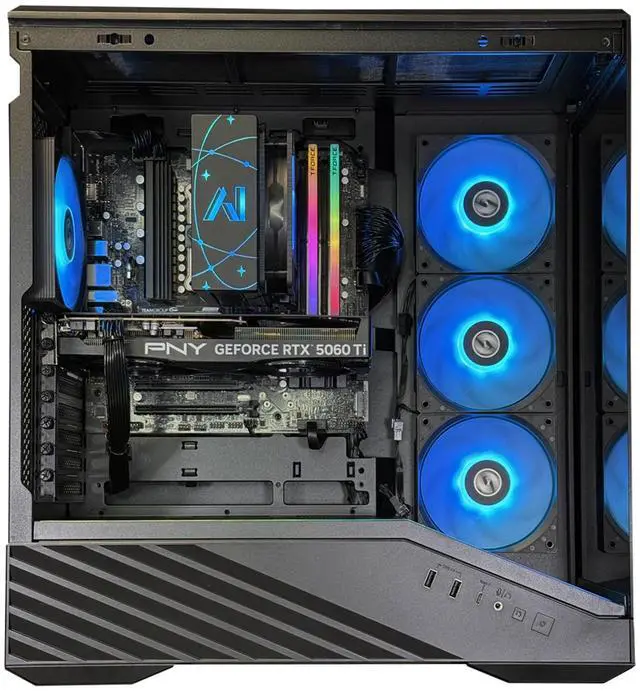 Alt view image 2 of 3 - Andromeda Insights Essentials Vector - RTX 5060 Ti | Ryzen 5 8400F | 16GB DDR5 6000MHz | 1TB Gen4 SSD | 650W Gold PSU | ARGB Fans | Wi-Fi + BT | Win 11 Home