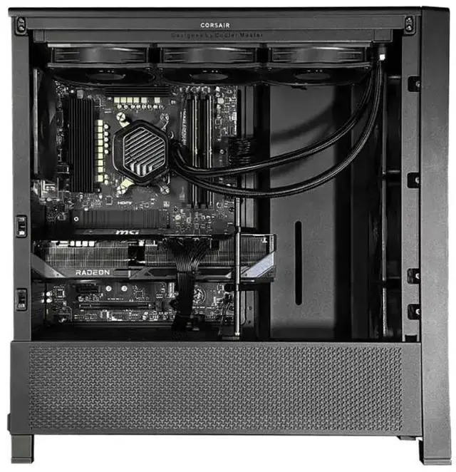 Alt view image 2 of 5 - Andromeda Insights - AI Workstation Gaming PC | Radeon Pro R9700 | Ryzen 9 9950X 4.3 GHz (5.7 GHz Turbo) | 64GB DDR5 6000MHz | 4TB Gen4 SSD - Black