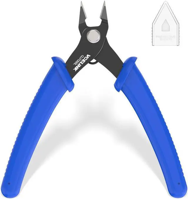 Main image of VCELINK Small Wire Cutter Spring-loaded GJ706BL, Precision Flush Cutter Pliers Diagonal Cutters for Electronics, Jewelry Making, Model Craft and 3D Printer, 5-Inch