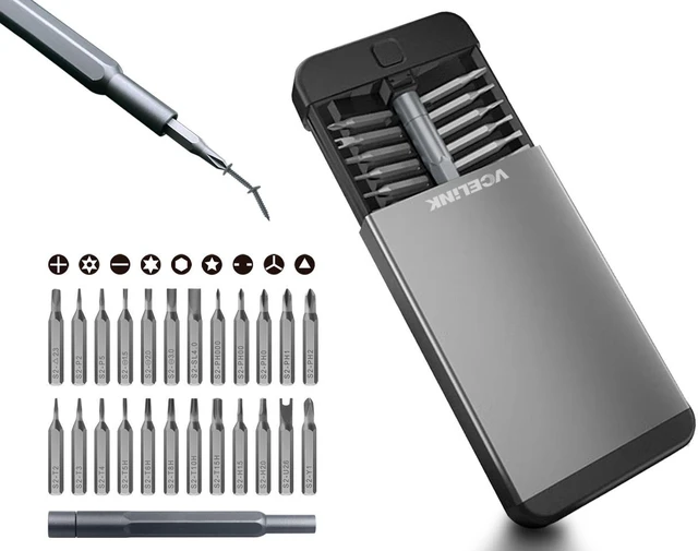 VCELINK Small Precision Screwdriver Set 25-in-1, S2 Steel Mini ...