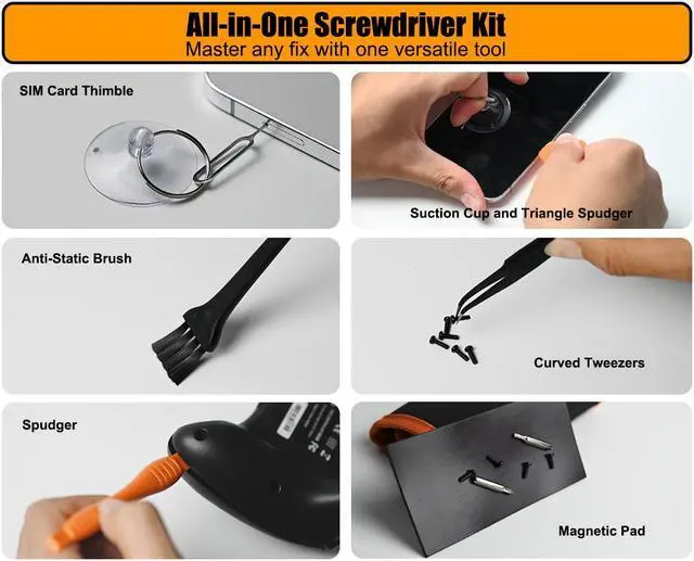 Alt view image 5 of 7 - VCELINK Mini Precision Screwdriver Set with 30Pcs Torx T6 T8 T9 T15, P5, Phillips PH00, Triwing Y00 Bits, Repair Tool Kit Compatible with Ring Doorbell, PS4/5, Switch, Macbook, Xbox, Laptop, iPhone