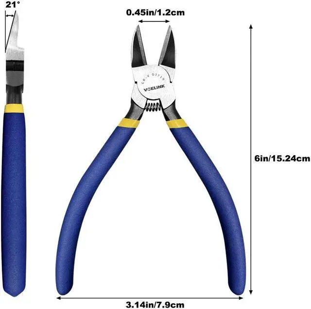 Alt view image 4 of 7 - VCELINK Wire Cutter, 6-inch Side Cutter, CR-V Small Flush Cutter, Professional Small Wire Cutter with Spring-loaded for Artificial Flowers, Floral, Jewellery Making, and DIY Model Making