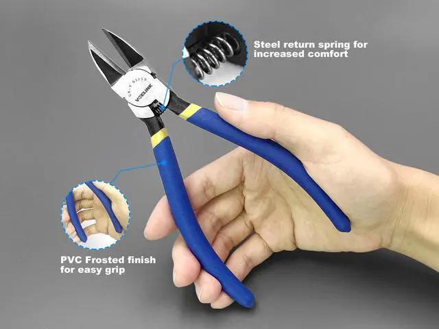 Alt view image 3 of 7 - VCELINK Wire Cutter, 6-inch Side Cutter, CR-V Small Flush Cutter, Professional Small Wire Cutter with Spring-loaded for Artificial Flowers, Floral, Jewellery Making, and DIY Model Making