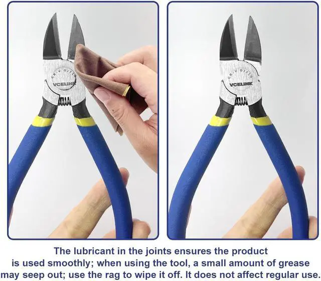Alt view image 7 of 7 - VCELINK Wire Cutter, 6-inch Side Cutter, CR-V Small Flush Cutter, Professional Small Wire Cutter with Spring-loaded for Artificial Flowers, Floral, Jewellery Making, and DIY Model Making