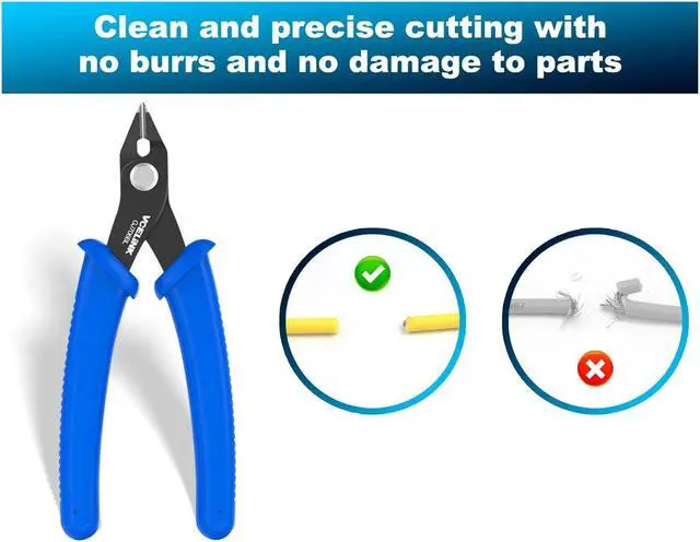 Alt view image 5 of 7 - VCELINK Small Wire Cutter Spring-loaded GJ706BL, Precision Flush Cutter Pliers Diagonal Cutters for Electronics, Jewelry Making, Model Craft and 3D Printer, 5-Inch