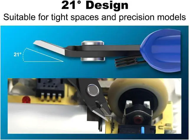 Alt view image 4 of 7 - VCELINK Small Wire Cutter Spring-loaded GJ706BL, Precision Flush Cutter Pliers Diagonal Cutters for Electronics, Jewelry Making, Model Craft and 3D Printer, 5-Inch