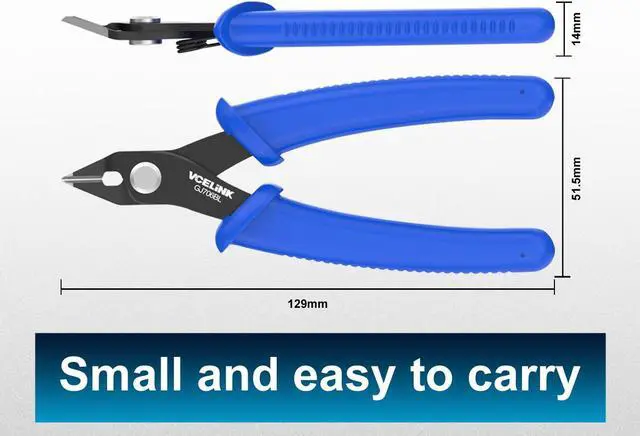 Alt view image 6 of 7 - VCELINK Small Wire Cutter Spring-loaded GJ706BL, Precision Flush Cutter Pliers Diagonal Cutters for Electronics, Jewelry Making, Model Craft and 3D Printer, 5-Inch