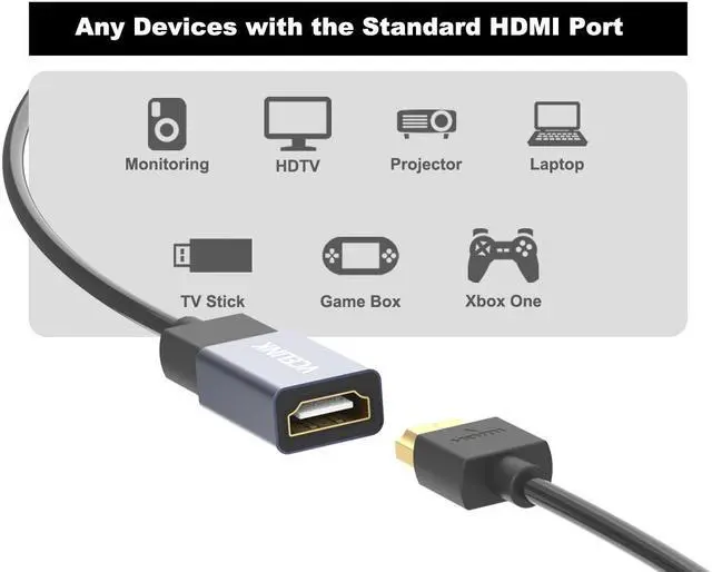 Alt view image 6 of 7 - VCELINK HDMI Coupler 8K, HDMI 2.1 Female to Female Connector HDMI Extension Adapter, Support 8K@60Hz / 4K@120Hz 120UHD, 7680 * 4320 Resolution, 3D, HDR, ARC for Laptop, PC, Monitor, Roku TV, 2 Pack