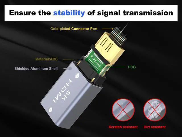 Alt view image 2 of 7 - VCELINK HDMI Coupler 8K, HDMI 2.1 Female to Female Connector HDMI Extension Adapter, Support 8K@60Hz / 4K@120Hz 120UHD, 7680 * 4320 Resolution, 3D, HDR, ARC for Laptop, PC, Monitor, Roku TV, 2 Pack