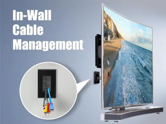 Alt view image 2 of 7 - VCELINK Brush Wall Plate with Bracket, Cable Pass Through Insert with UL Listed Single Gang Decorator Wall Cover for Low Voltage Cables, Cord Hider for Wall Mount TV, Home Theater System, Black 2-Pack