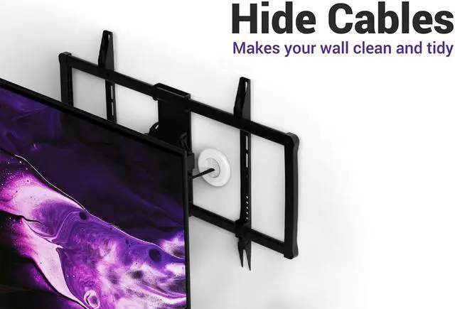 Alt view image 2 of 7 - VCELINK Brush in Wall Cable Management Kit for Wall Mounted TV, Cord Hider for Low Voltage Cables Pass Through, Includes Hole Saw Drill Attachment and Mounting Brackets for Easy Install, White, 2-Pack