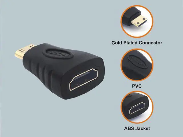 Alt view image 7 of 7 - VCELINK HDMI Adapter 2-Pack, Mini HDMI to HDMI, 4K Support, Gold Plated, Compatible with Raspberry Pi, Camera, Camcorder, DSLR, Tablet, Video Card