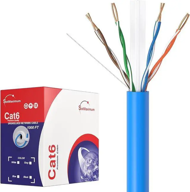Main image of Cables Direct Online CAT6 1000ft Solid Ethernet LAN Cable Copper Clad Aluminum (CCA) 23AWG High-Speed Network, Gaming, Streaming, and Office Use Blue