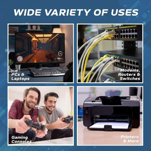 Alt view image 5 of 6 - Cables Direct Online 6ft Cat5e Ethernet Patch Cable  Blue, 3-Pack, Enhanced Signal Quality