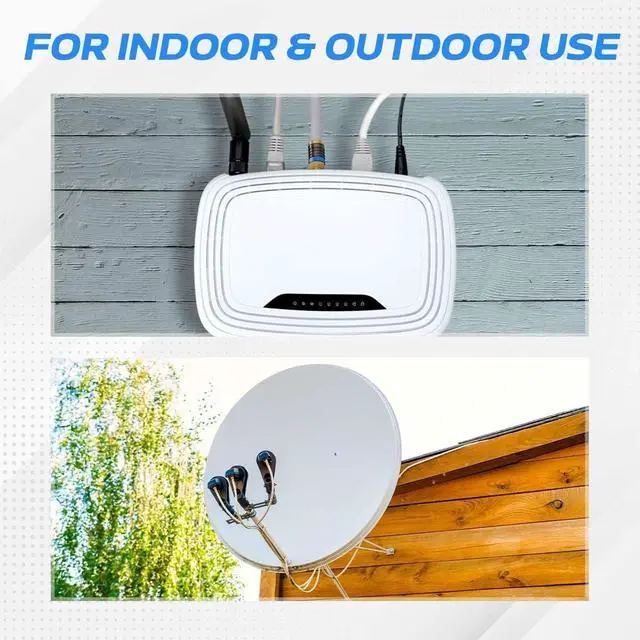 Alt view image 4 of 4 - Cables Direct Online 25ft White Quad Shield RG6 Coaxial Cable, F-Type and BNC Extension Cord for Satellite Dish, Cable TV, Antenna  3GHz Digital HD Coax Wire with Weatherproof Connectors