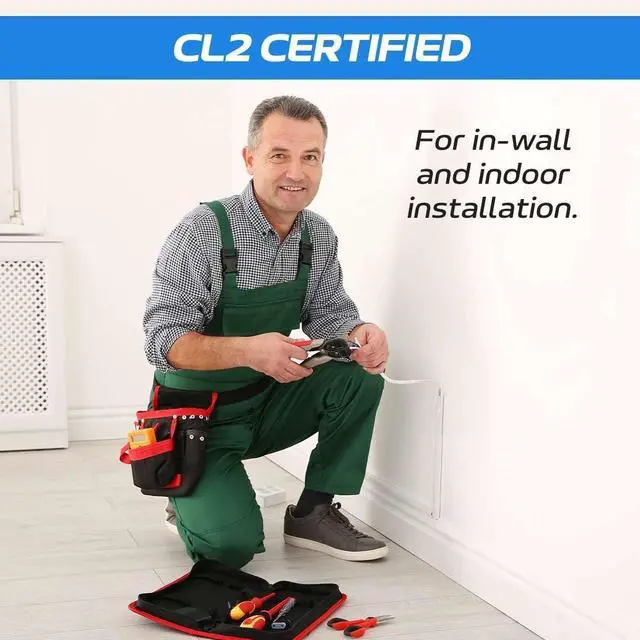 Alt view image 5 of 7 - Cables Direct Online 250 feet Speaker Wire 14 Gauge CL2 Rated Indoor Low Voltage Copper Clad Aluminum (CCA) 4 Conductors Cable with Easy Pull Box  Perfect for in-Wall Installation  14/4