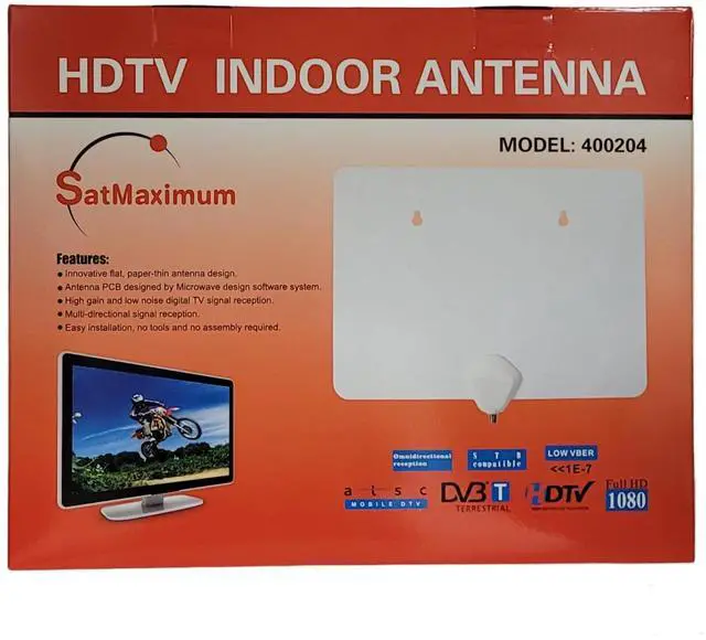 Alt view image 6 of 6 - 45 Miles Indoor HDTV Antenna with 6FT Detachable RG6 Cable  White Flat Reversible Digital TV Antenna VHF UHF FM  4K Ultra HD 1080p ATSC 3.0  Long-Range Local News, Sports, Weather