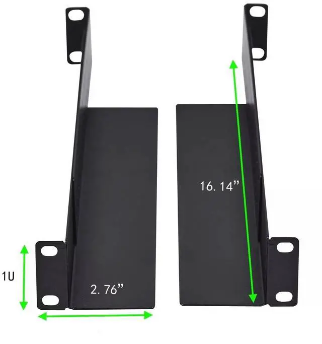 Alt view image 2 of 7 - 1U Adjustable Server Rack Shelf Rails  16.14 Deep Metal Mount Brackets for 19 Network Racks, Lightweight Equipment, DJ Gear, Routers, Switches  Black  Includes 10/32 Screws
