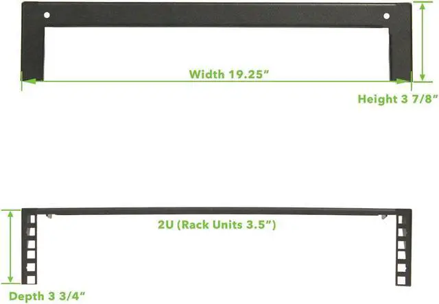 Alt view image 3 of 6 - Cables Direct Online 2U 19" Vertical Wall Mount Server Rack with Mounting Hardware - Black, Space-Saving Design for Small Servers