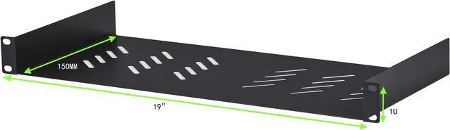 Alt view image 2 of 7 - Cables Direct Online Universal 19" 1U Rack Tray, 6" Deep, No Lip, 150mm - Mount for Servers, Network Gear, and Electronics