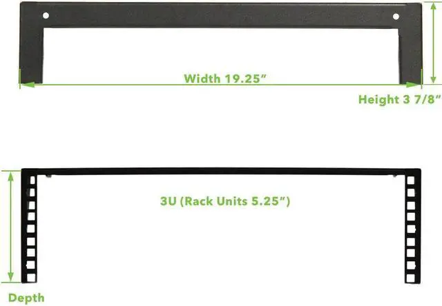 Alt view image 6 of 7 - Cables Direct Online 3U 19 Vertical Wall Server Rack with Mounting Hardware  Heavy Duty Black Steel for Data Centers, Offices, and Home Use