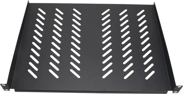 Alt view image 2 of 7 - Cables Direct Online Cantilever 1U Rack Mount Vented Server Shelf - 19" Black, 14" (350mm) Depth - Heavy Duty, Space-Saving Design for Servers, Switches, & Networking Equipment