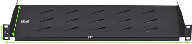 Alt view image 6 of 7 - Cables Direct Online Cantilever 1U Rack Mount Vented Server Shelf - 19" Black, 14" (350mm) Depth - Heavy Duty, Space-Saving Design for Servers, Switches, & Networking Equipment