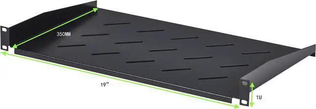 Alt view image 7 of 7 - Cables Direct Online Cantilever 1U Rack Mount Vented Server Shelf - 19" Black, 14" (350mm) Depth - Heavy Duty, Space-Saving Design for Servers, Switches, & Networking Equipment