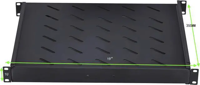 Alt view image 2 of 7 - Cables Direct Online Server Shelf 1U 19" Rack Mount  Adjustable 14" to 17" for 4-Post Rack, Durable & Space-Saving Design
