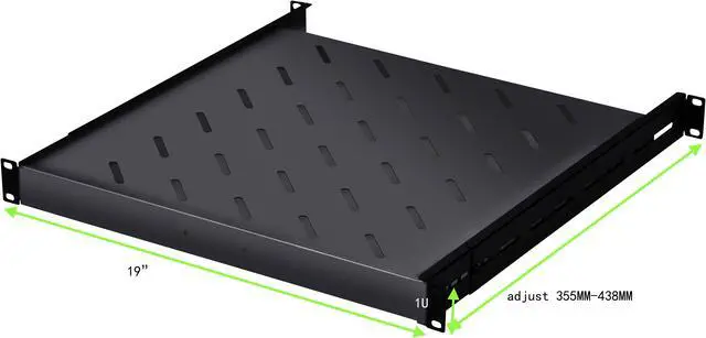 Alt view image 4 of 7 - Cables Direct Online Server Shelf 1U 19" Rack Mount  Adjustable 14" to 17" for 4-Post Rack, Durable & Space-Saving Design