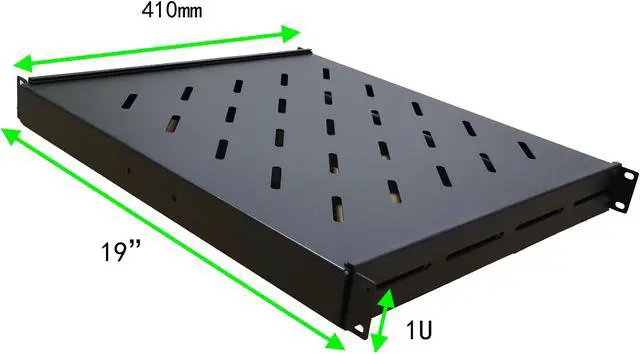 Alt view image 5 of 7 - Cables Direct Online Fixed Rack Vented Server Shelf 1U 19"- Adjustable 16" to 37" 4-Post Rack  Durable, Efficient Solution for Servers & Equipment