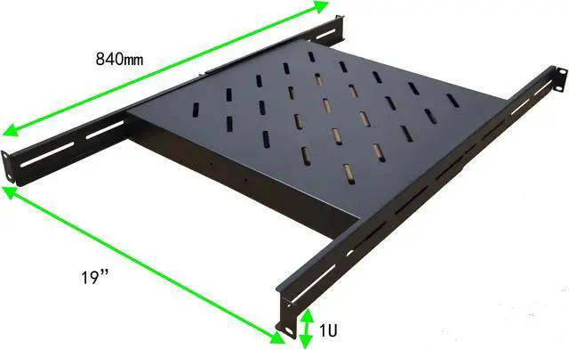 Alt view image 7 of 7 - Cables Direct Online Fixed Rack Vented Server Shelf 1U 19 - Adjustable 4-Post Mount, Fits 17 to 33 Depth, Heavy-Duty Cooling, Ideal for Servers & Networking Equipment