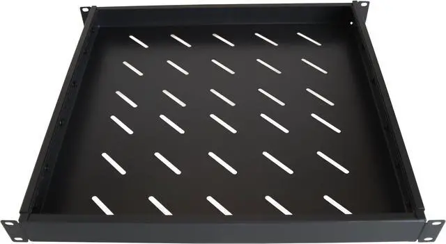 Alt view image 2 of 7 - Cables Direct Online Fixed Rack Vented Server Shelf 1U 19 - Adjustable 4-Post Mount, Fits 17 to 33 Depth, Heavy-Duty Cooling, Ideal for Servers & Networking Equipment
