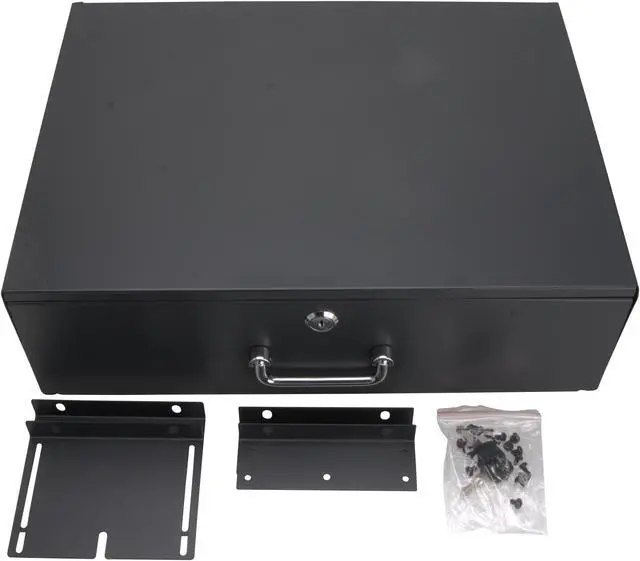 Alt view image 2 of 7 - Cables Direct Online 3U Drawer Rack Mount Lockable 19 Case  Heavy-Duty IT, DJ Equipment Storage with Deep Drawer, 3 Space for Secure Gear