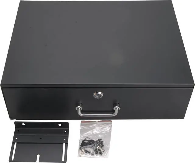 Alt view image 6 of 7 - Cables Direct Online 3U Server Cabinet Case 19" Rack Mount Lockable Deep Drawer for IT, DJ Supplies Equipment Secure Storage
