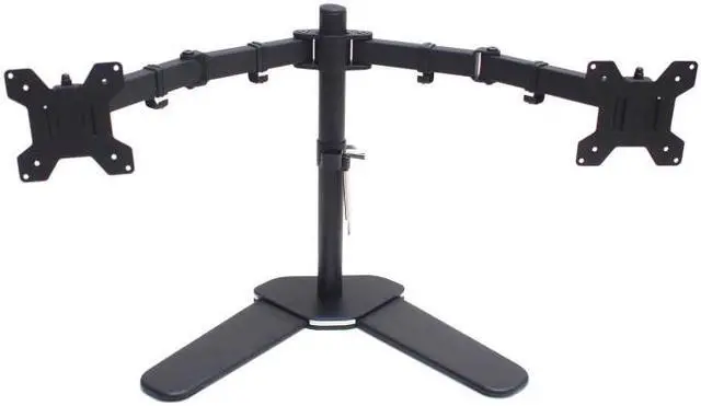 Alt view image 3 of 7 - Cables Direct Online Dual Desk/ TV Monitor Standing Mount Bracket for 17-27 Inch, Double Heavy-Duty Arms, VESA 75x100mm, Easy Installation for LED, LCD, OLED Screens