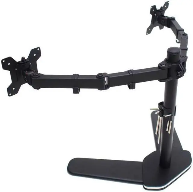 Alt view image 6 of 7 - Cables Direct Online Dual Desk/ TV Monitor Standing Mount Bracket for 17-27 Inch, Double Heavy-Duty Arms, VESA 75x100mm, Easy Installation for LED, LCD, OLED Screens
