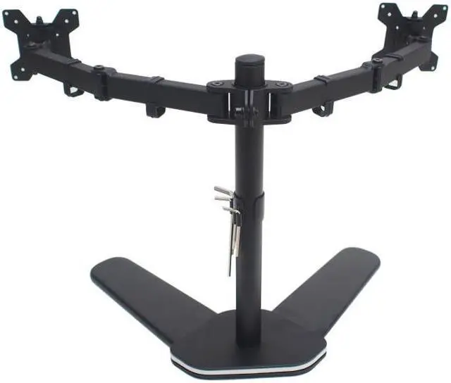 Alt view image 7 of 7 - Cables Direct Online Dual Desk/ TV Monitor Standing Mount Bracket for 17-27 Inch, Double Heavy-Duty Arms, VESA 75x100mm, Easy Installation for LED, LCD, OLED Screens