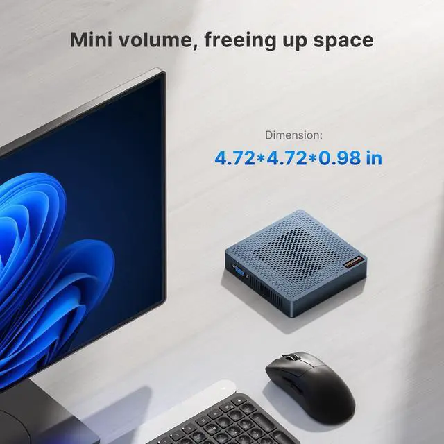 Alt view image 7 of 7 - BOSGAME Fanless Mini PC,Intel Celeron N4020 4GB DDR4 RAM 64GB eMMC,Windows 10 Pro,Support HDMI&VGA,2.4/5G WiFi,BT5.0,Gigabit Ethernet for Business, Home
