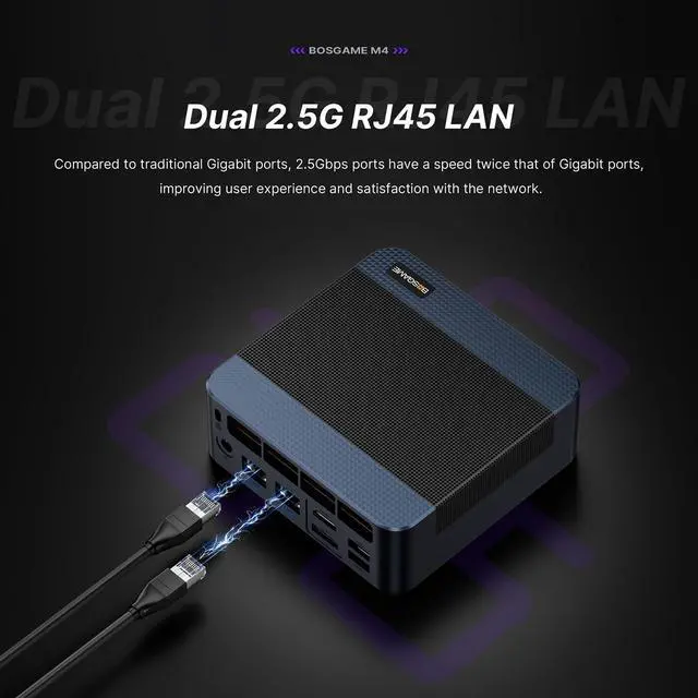 Alt view image 6 of 7 - BOSGAME M4 Mini PC Desktop Computers, AMD Ryzen 7 8745HS, 32GB DDR5, 1TB PCle SSD, 4K Triple Display & USB4 & Oculink, Dual 2.5G LAN & Wi-Fi 6E & BT5.2, Compact Silent PC for Gaming, Office, Design