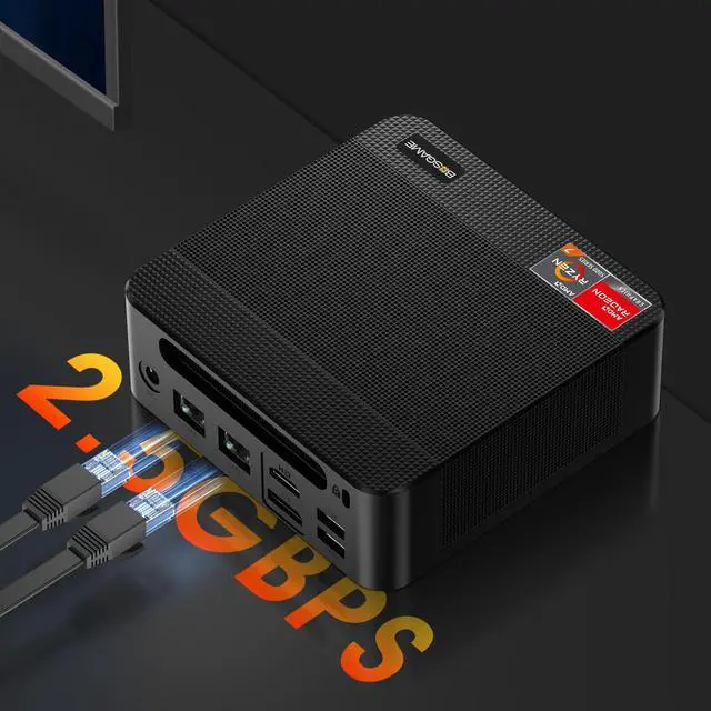 Alt view image 2 of 7 - BOSGAME P4 [Dual 2.5GbE LAN] Gaming Mini PC Ryzen 7 5825U 32GB RAM 1TB SSD, Mini Computers Winodws 11 Pro/Triple 4K Displays/WiFi6E/BT5.2