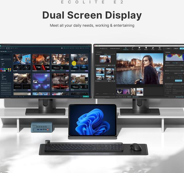 Alt view image 6 of 7 - BOSGAME E2 Mini PC AMD Ryzen 5 3550H, 16GB DDR4 RAM 512GB SSD, Radeon Vega 8 Graphics (1.2GHz), Mini Desktop Computer Support 4K Dual HDMI Display/WiFi5/BT5/Gigabit Ethernet